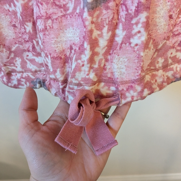 Sundance Women's Linen Pink White Sophia Short Sleeve Tie Waist Shirt XS - Picture 3 of 6